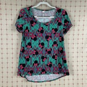 LuLaRoe Disney Minnie Mouse Classic T Tee Short Sleeve Shirt Size Small Turquois